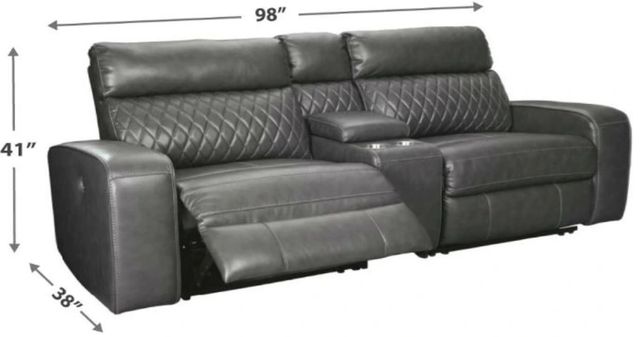 Signature Design by Ashley® Samperstone 3-Piece Gray Power Reclining Sectional Loveseat-2