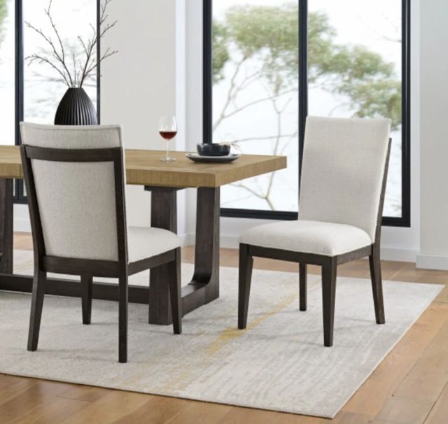 Emerald Home Sutton Place Brown/Creamy White Upholstered Dining Side Chair-1