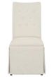 Fairfield® Customizable Entree Dining Concave Tall Back Skirted Dining Chair with Tobacco Legs and Buttons-1