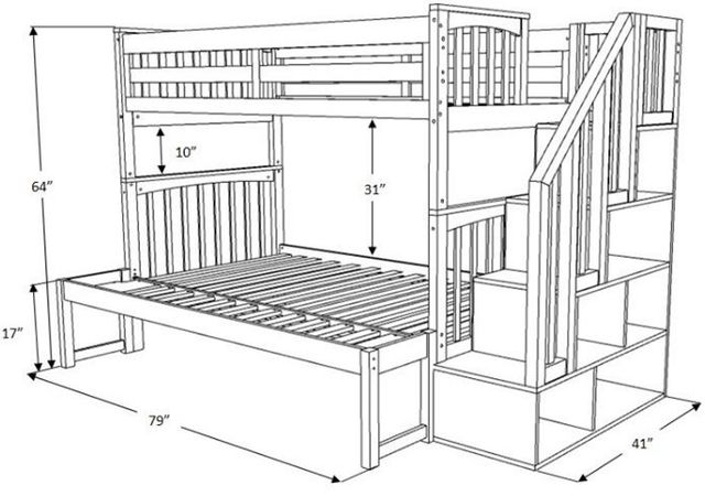 Kodiak Furniture Kelcie Dark Chocolate Twin/Twin Bunk Youth Bed with Trundle and Tray-3