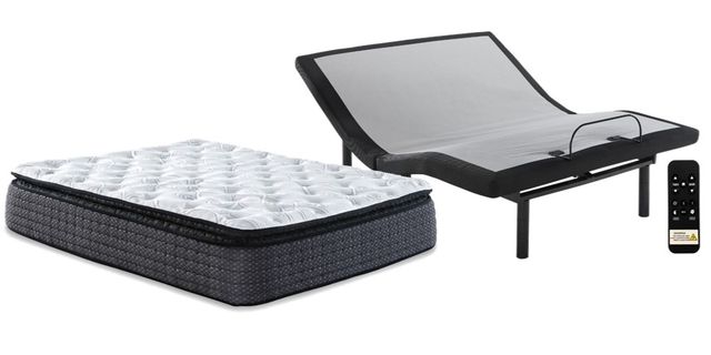 Sierra Sleep® by Ashley® Limited Edition 2-Piece 12" Hybrid Pillow Top and Good Adjustable Base California King Mattress Set-0