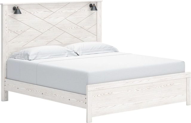 Signature Design by Ashley® Gerridan 3-Piece White/Gray King Panel Bed Set-3