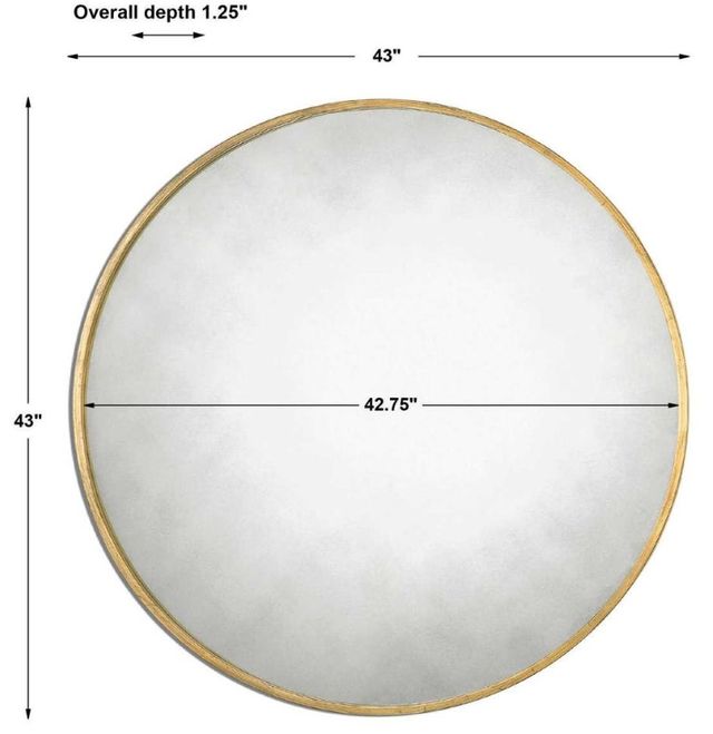 Uttermost® Junius Antique Gold Leaf Round Mirror-4