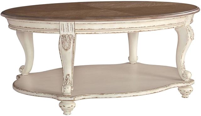 Signature Design by Ashley® Realyn 2-Piece White/Brown Living Room Table Set-1