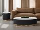 Furniture of America® Virden White Oval Cocktail Table with Black/Gold Base-1