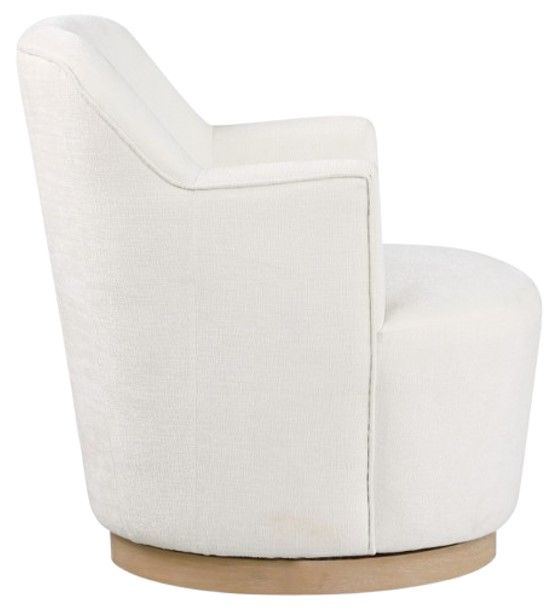 Meridian Furniture Clarita Cream Swivel Chenille Fabric Accent Chair-2