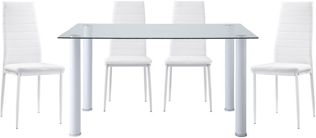 Mazin Furniture Florian 5-Piece White Dining Set-1