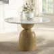 ACME Furniture Kala White Round Dining Table with Oak Base-1