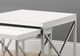 Monarch Specialties Inc. 2-Piece Glossy White Top Chrome Metal Frame Nesting Tables Sets-1