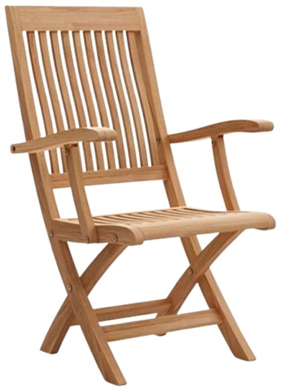 Furniture of America® Nusa Natural Wooden Outdoor Folding Arm Chair-0