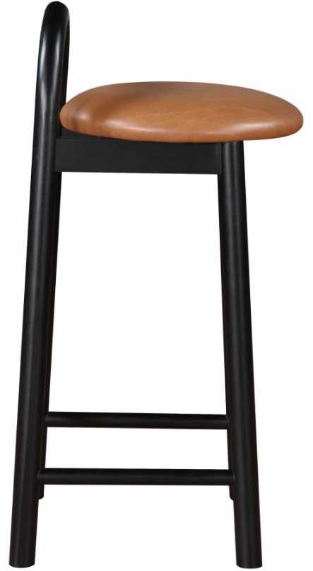 Meridian Furniture Calvin Black/Cognac Leather Counter Stool-2