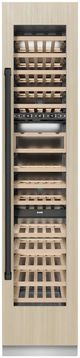 ZLINE Autograph Edition 18 in. 9 Cu. Ft. Panel Ready Right Hinge Triple Zone Column Wine Cooler with Matte Black Accents-0