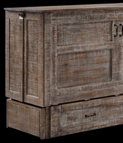 Night & Day Furniture™ Poppy White Bark Queen Murphy Cabinet Bed-1