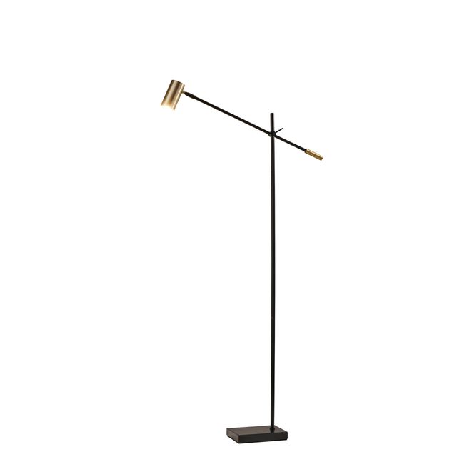 Adesso® Collette Black/Antique Brass LED Floor Lamp-0