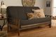 Kodiak Furniture Tucson Linen Charcoal/Rustic Walnut Full Futon with Mattress-1
