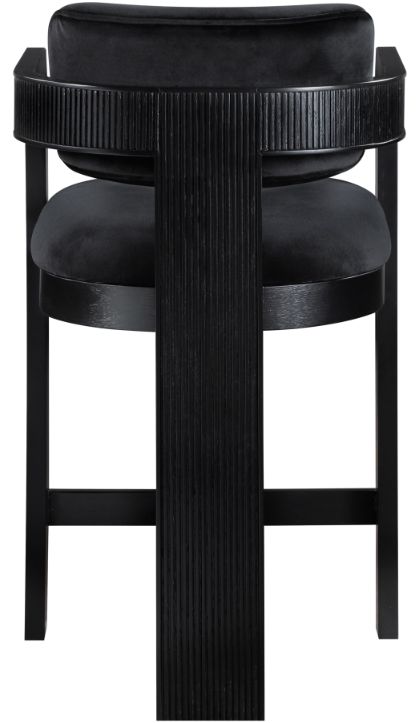 Meridian Furniture Sacha Black Velvet Upholstered Counter Stool-3
