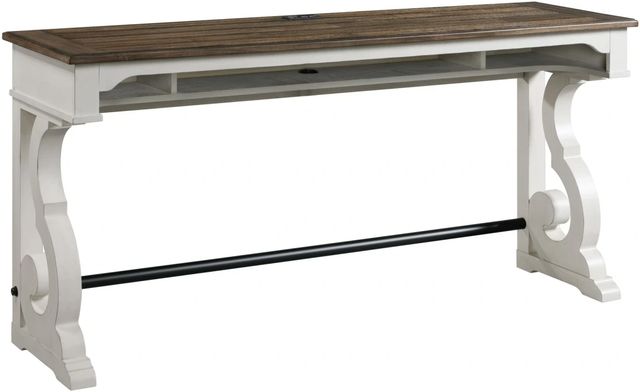 Intercon Drake French Oak Sofa Bar Table with Rustic Gray Base-0