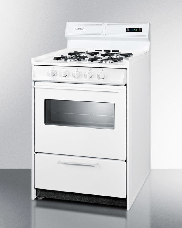 Summit® 24" White Freestanding Gas Range-2