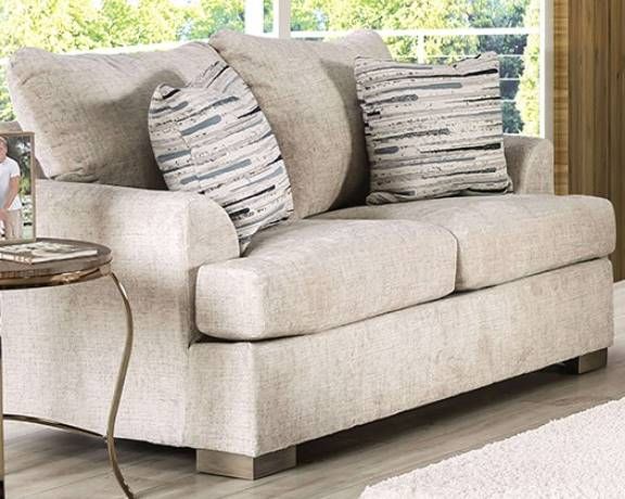 Furniture of America® Leytonstone Cream Loveseat-0