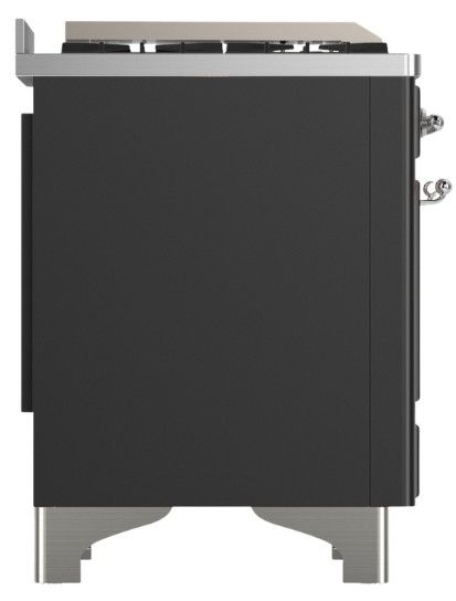 Ilve® Majestic III 60" Graphite Matte Pro Style Dual Fuel Natural Gas Range with Solid Door and Chrome Trim-3