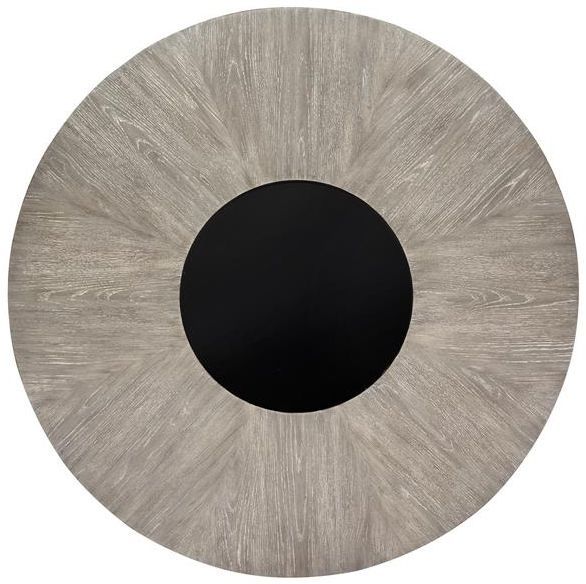 Magnussen Home® Ryker Coventry Gray Round Dining Table with Black Glass Insert Center-2