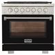 Kucht Professional KFX Series 36" Stainless Steel Pro Style Liquid Propane Gas Range with Black Door and True Simmer Burners-0
