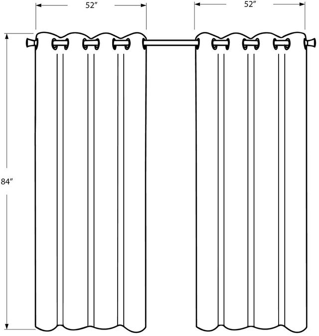 Monarch Specialties Inc. 2-Piece Silver 52" x 84" Solid Blackout Curtain Panel Set-2