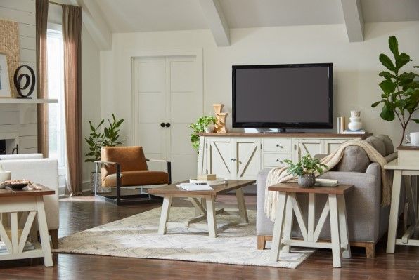 aspenhome® Pinebrook Prairie White Cocktail Table-1