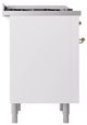 Ilve® Nostalgie II Noblesse 36'' White Pro Style Dual Fuel Range with Brass Trim-2