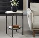 Uttermost® Dauntless Matte Black Travertine Side Table-1