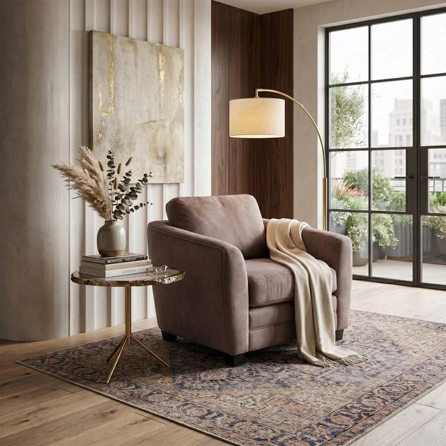 LH Home Feather Baltimo Ash Brown Club Chair-1