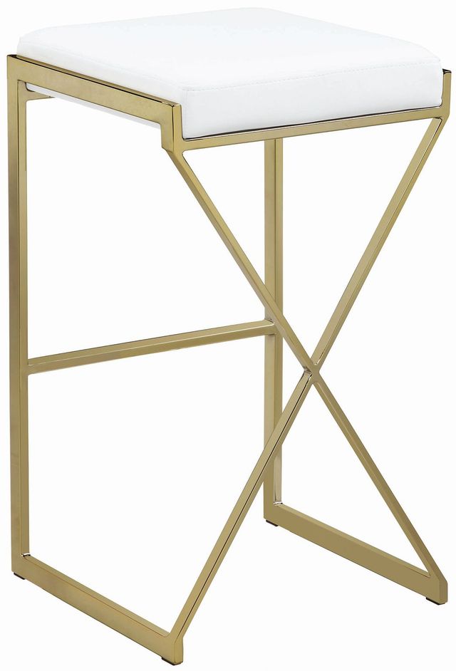 Coaster® White And Sunny Gold 30" Upholstered Bar Stool-2