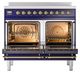 Ilve® Nostalgie II Noblesse 40'' Midnight Blue Pro Style Induction Range with Brass Trim-2