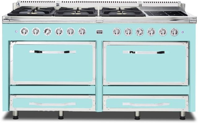 Viking® Tuscany 66" Bywater Blue Dual Fuel Pro-Style Dual Fuel Natural Gas Range-0