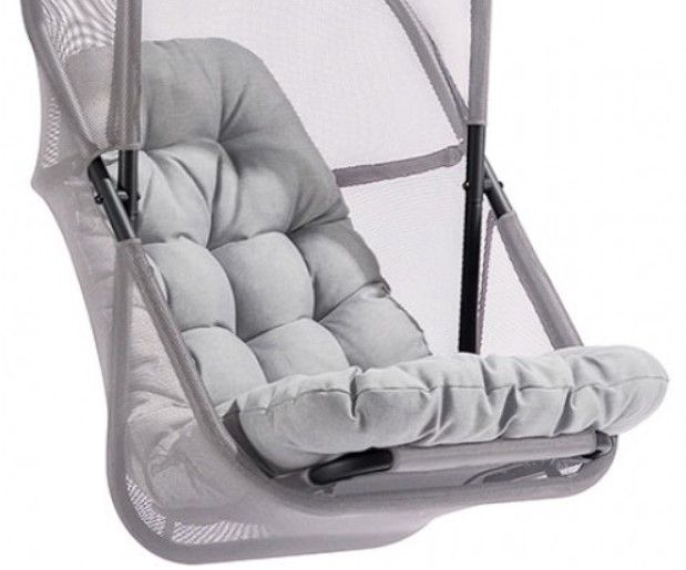 Furniture of America® Breeze Light Gray Fabric/Metal Outdoor Swing Chair-2