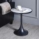 StyleCraft Matte Black Table with White Faux Marble Top Accent-4