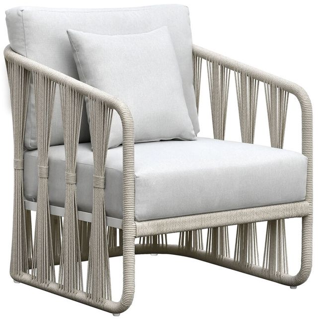 Intercon Alexa 5-Piece White Aluminum/Stone Outdoor Dining Set-3
