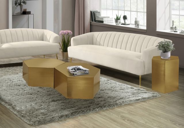 Meridian Furniture Hexagon Brushed Gold Coffee Table-1