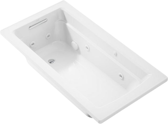 KOHLER® Archer® White 60" x 32" Drop-In Whirlpool Bath with Heater-0
