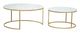 Zuo Modern Daniel Set of 2 White Top Nesting Coffee Tables with Brass Base -1