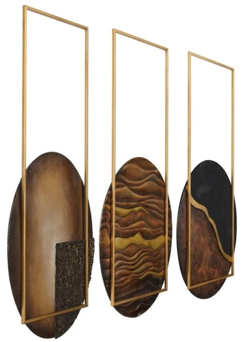 StyleCraft 3-Piece Horizon Sun Dimensional Wall Art Set-1