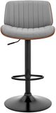 Armen Living Brock Gray/Matte Black/Walnut Bar Stool-2
