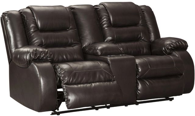 Signature Design by Ashley® Vacherie Chocolate Double Reclining Loveseat with Console-0