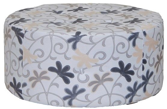 Dynasty Furniture Blue/Tan Ottoman