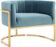 TOV Furniture Magnolia Sea Blue Velvet Chair with Gold Base-1