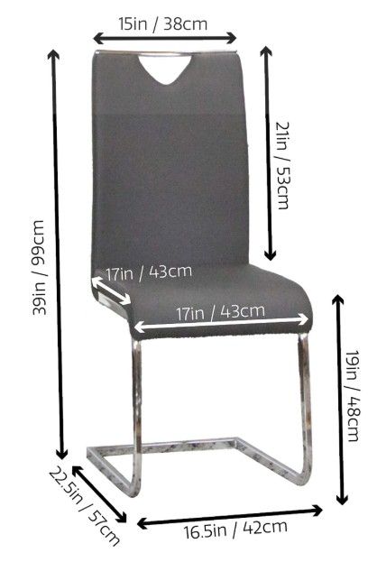 Cramco Dana Charcoal/Chrome Dining Side Chair-2