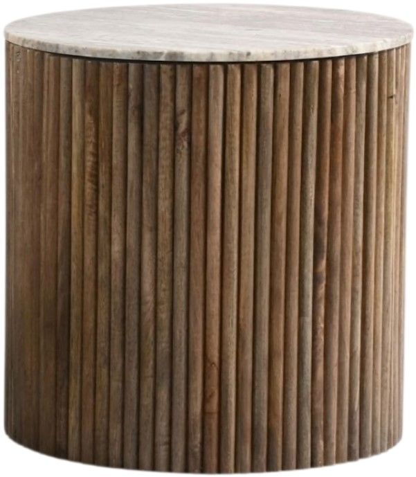 Jaipur Furniture Reysdale White Storage Lamp Table with Brown Base-0