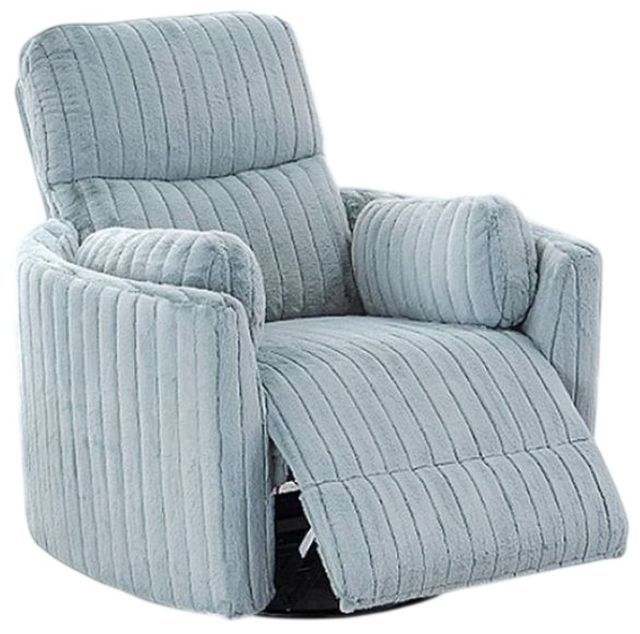Furniture of America® Belper Sky Blue Power Glider Recliner with Swivel-0