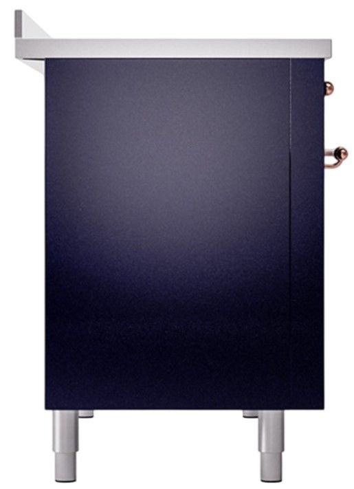Ilve® Nostalgie II Noblesse 48'' Midnight Blue Pro Style Induction Range with Copper Trim-2