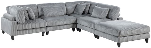 Homelegance® Robstown 5-Piece Gray Modular Sectional with Ottoman-0
